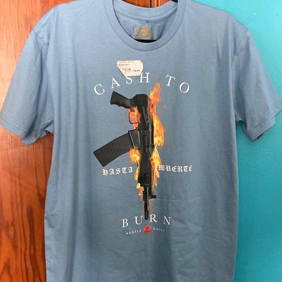New Mens Hustle Daily Hastamuerte T-Shirt L - Picture 1 of 4